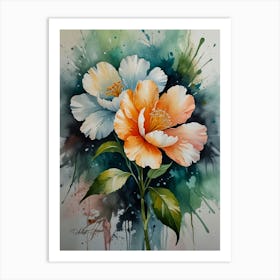 Two Peonies Art Print