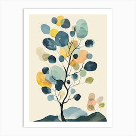 Cedar Tree Flat Illustration 6 Art Print
