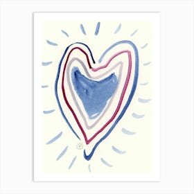 Joy Of Love - heart watercolor minimal vertical Art Print