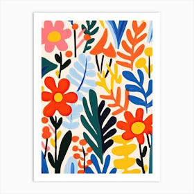 Radiant Flower Waltz; Matisse Style Chromatic Flower Market Delight Art Print