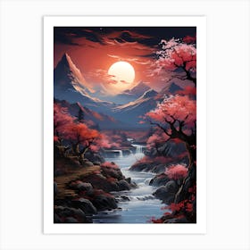 Cherry Blossom Sunset 6 Art Print