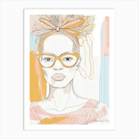 Girl With Glasses 8 Art Print