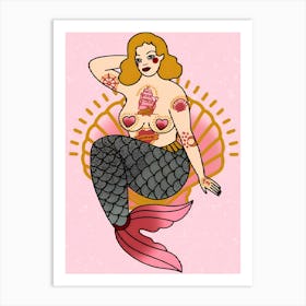 Mermaid Tattoo Art Print