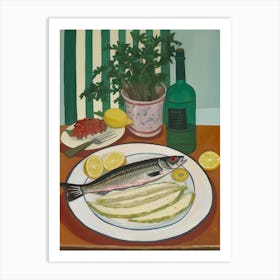 Haddock Italian Still Life Painting Art Print