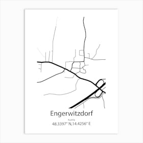 Engerwitzdorf,Austria Minimalist Map Art Print