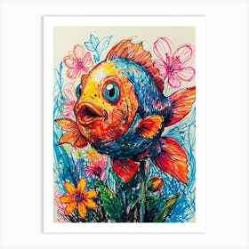 Fish In The Garden Art Print