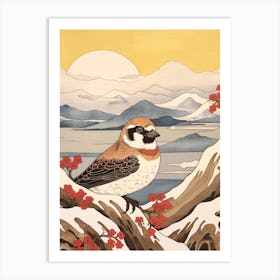 Bird Illustration House Sparrow 1 Art Print
