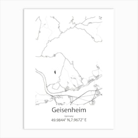 Geisenheim,Germany Minimalist Map Art Print