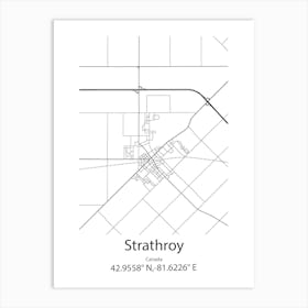 Strathroy,Canada Minimalist Map Art Print