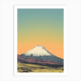 Cotopaxi Ecuador Color Line Drawing (4) Art Print