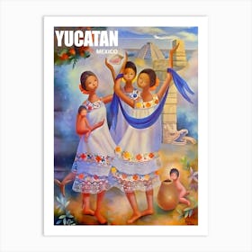 Three Ladies From Ycatan, Mexico Art Print