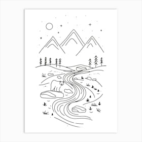 Polar Bear In The Mountains Art Print