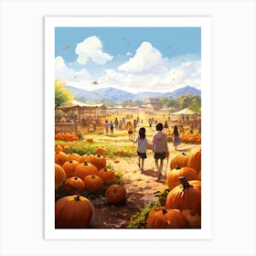 Pumpkin Patch, Watercolour 7 Art Print