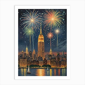 City Fireworks Art Print