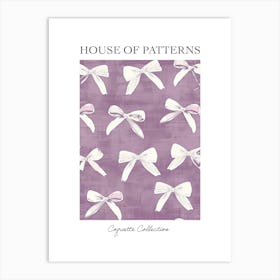 White And Lilac Bows 1 Pattern Poster Art Print