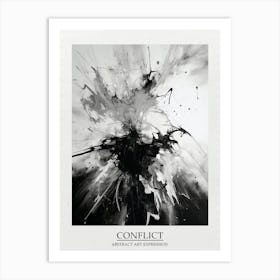 Conflict Abstract Black And White 1 Poster Art Print