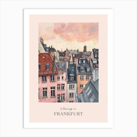 Mornings In Frankfurt Rooftops Morning Skyline 1 Art Print