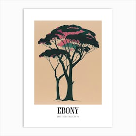 Ebony Tree Colourful Illustration 1 Poster Art Print