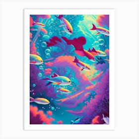 Psychedelic fish Art Print