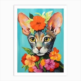 Cornish Rex Cat With A Flower Crown Painting Matisse Style 1 Art Print