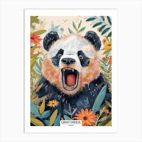 Giant Panda Growling Poster 97 Art Print
