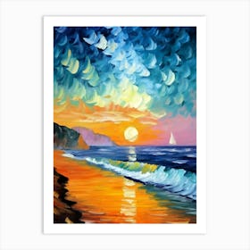 Sunset At The Beach 21 Art Print