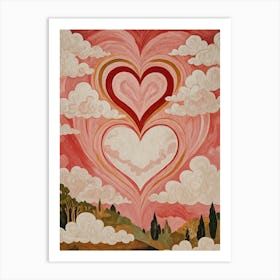 Hearts In The Red Sky Art Print