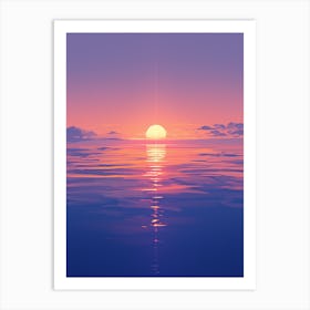 Sunset Over The Ocean 1 Art Print