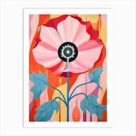 Poppy 4 Hilma Af Klint Inspired Pastel Flower Painting Art Print