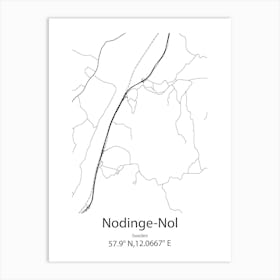 Nodinge Nol,Sweden Minimalist Map Art Print