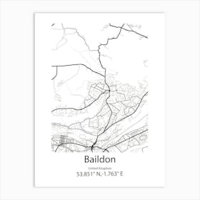 Baildon,United Kingdom Minimalist Map Affiche