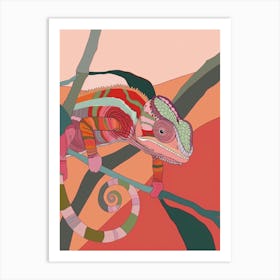 Senegal Chameleon Modern Abstract Illustration 2 Art Print