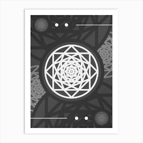 Abstract Geometric Glyph Array in White and Gray n.0085 Art Print