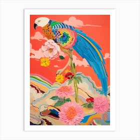 Maximalist Bird Painting Macaw 2 Art Print