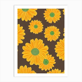 Heather Repeat Retro Flower Art Print