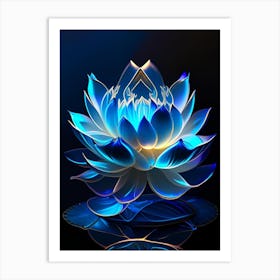 Blue Lotus Holographic 1 Art Print