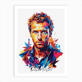 Chrish Martin Coldplay 02  Portrait Music WPAP Pop Art Art Print