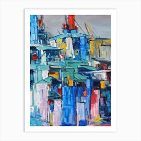 Port Of Haiphong Vietnam Abstract Block harbour Art Print