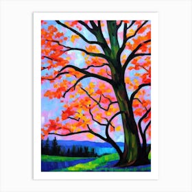 Swamp White Oak Tree Cubist Art Print