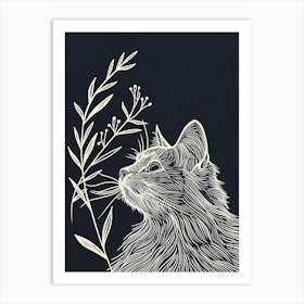 Ragamuffin Cat Minimalist Illustration 4 Art Print