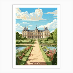 Palace Of Fontainebleau Gardens France Illustration 2   Art Print