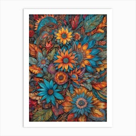 Colorful Bouquet Of Flowers Art Print