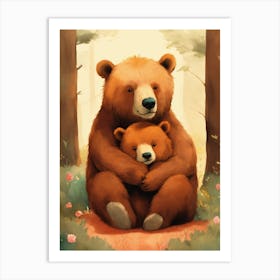 Two Bears Hugging Art Print
