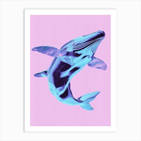 Blue Whale on Pink Art Print