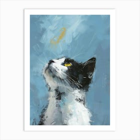 Cat Looking Up Art Print