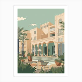 Casablanca Morocco Travel Illustration 1 Art Print