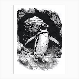 King Penguin Exploring Underwater Caves 4 Art Print