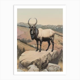 Elk Illustration 1 Art Print