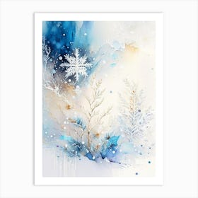 Nature, Snowflakes, Storybook Watercolours 4 Art Print
