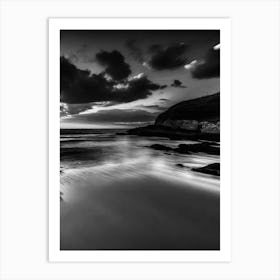 Black And White Beach Scene 3 Art Print